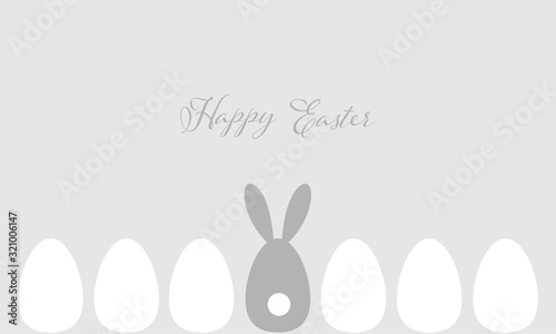 Happy Easter - Schlichte, abstrakte Geschenkkarte in Grau und Weiß