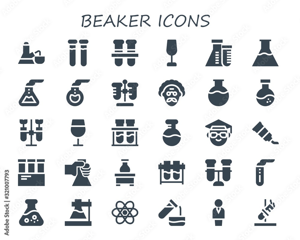 beaker icon set beaker icon set