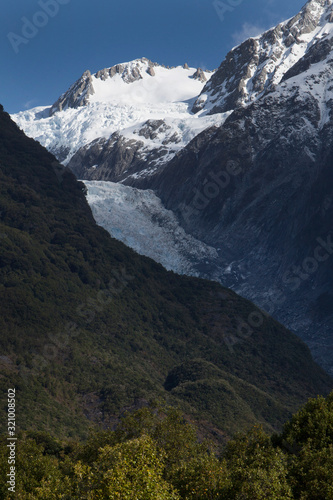 Franz Josef glacier. Moutains snow. New Zealand © A