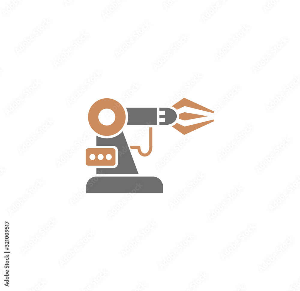 Robotic manufacture related icon on background for graphic and web design. Creative illustration concept symbol for web or mobile app