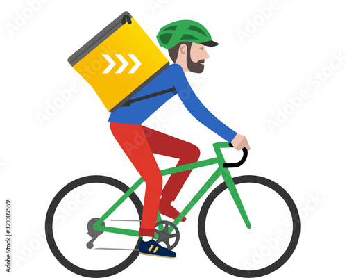 Food delivery service, bike messenger, coursier à vélo