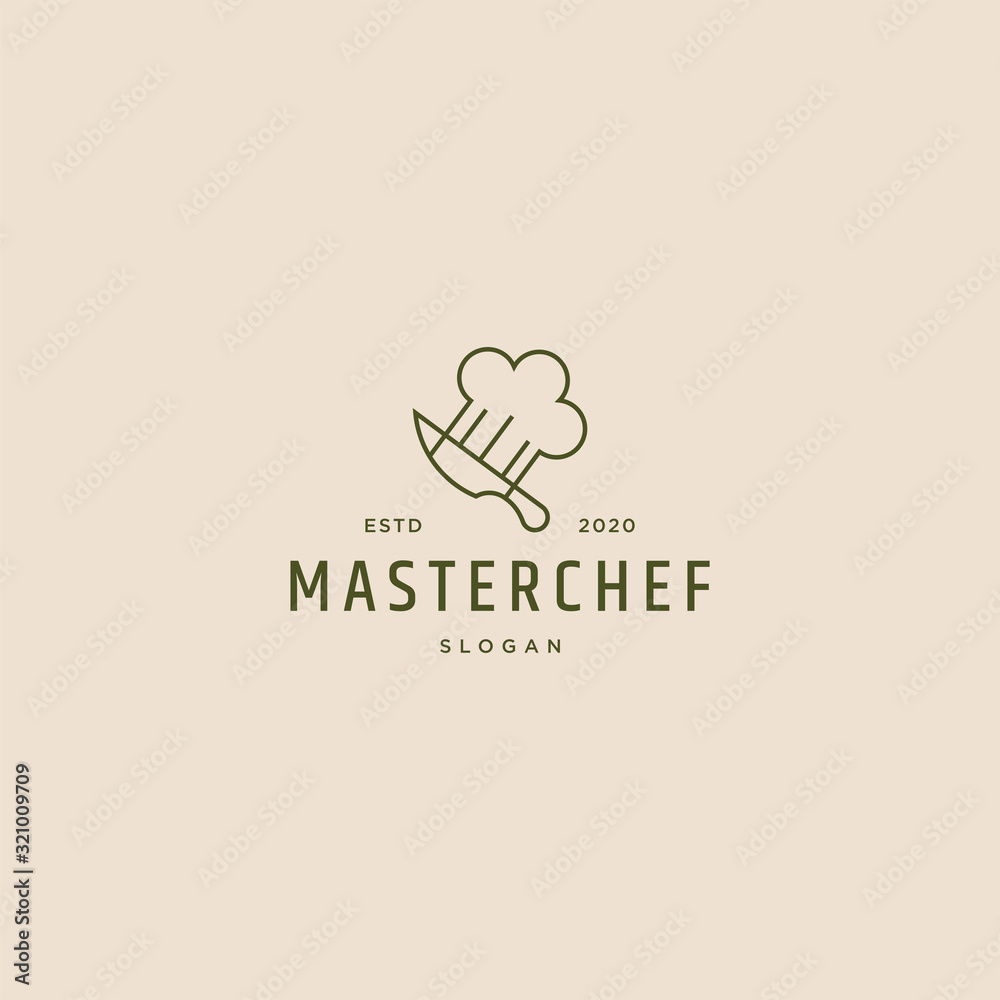 Chef logo design retro vintage style