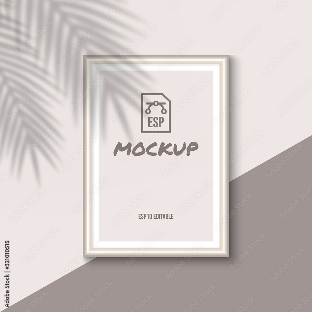 Photo frame mockup with vertical blank screen, poster template for your design Photo frame mockup with vertical blank screen, poster template for your design