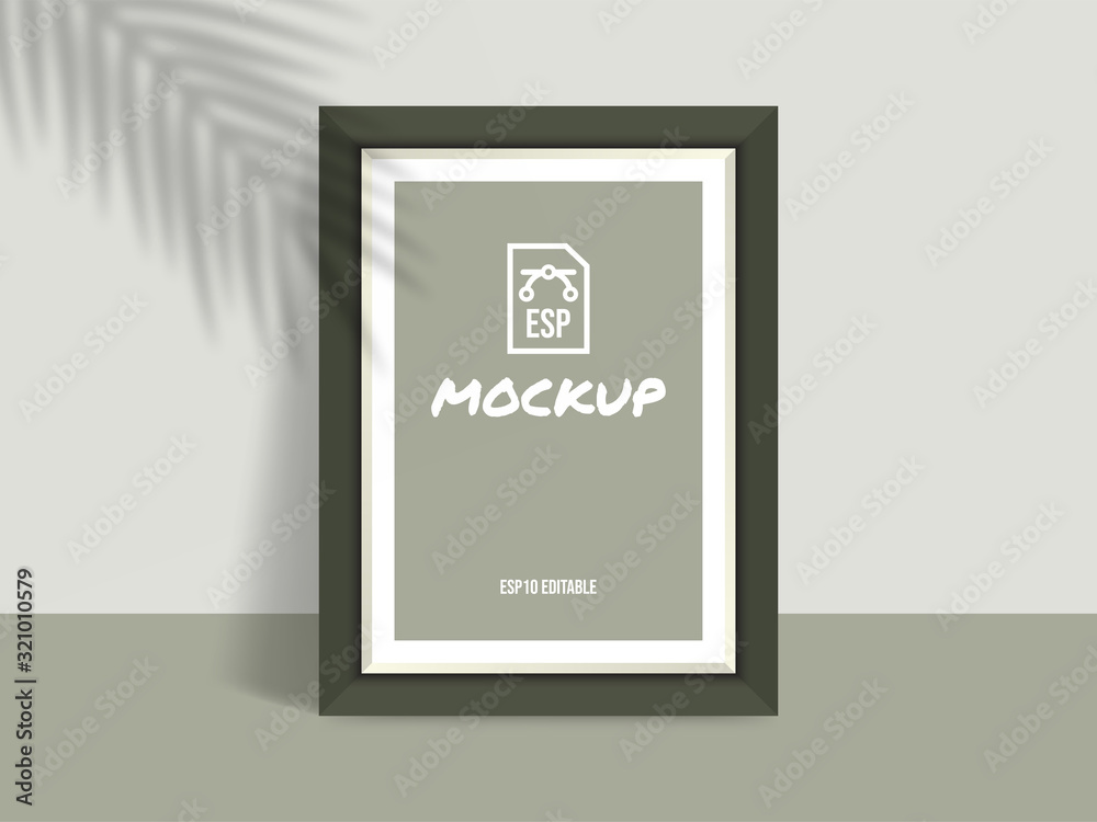 Photo frame mockup with vertical blank screen, poster template for your design Photo frame mockup with vertical blank screen, poster template for your design