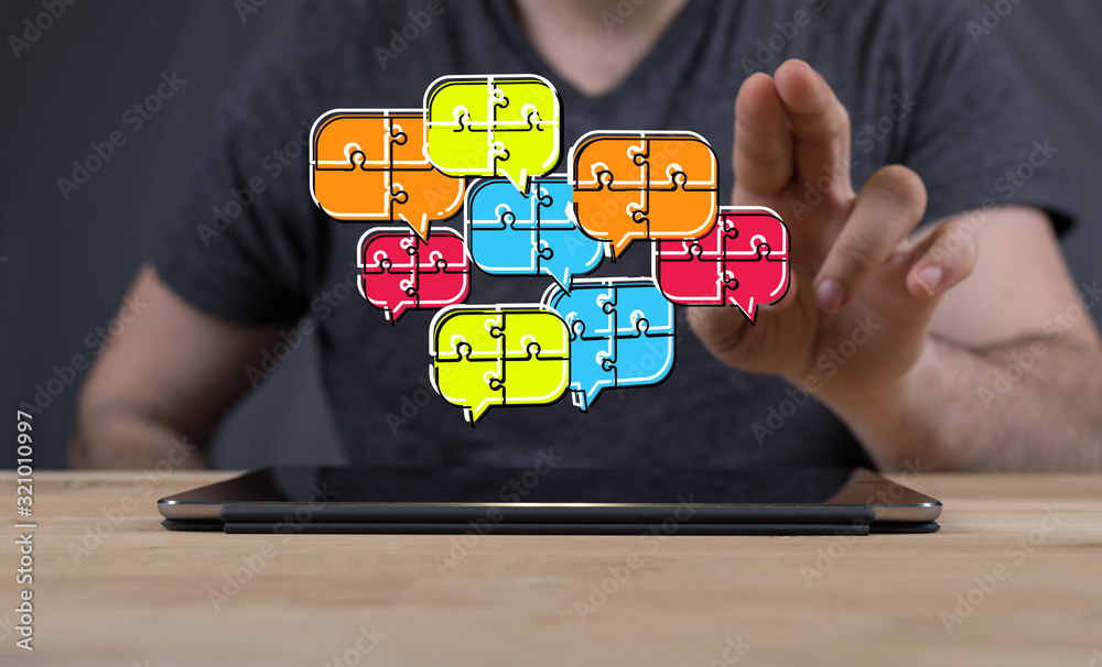 ilustration of a communication concept. The word communication with colorful dialog speech . ilustration of a communication concept. The word communication with colorful dialog speech .