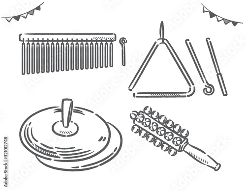 パーカッションのイラスト素材セット Stock Vector Adobe Stock