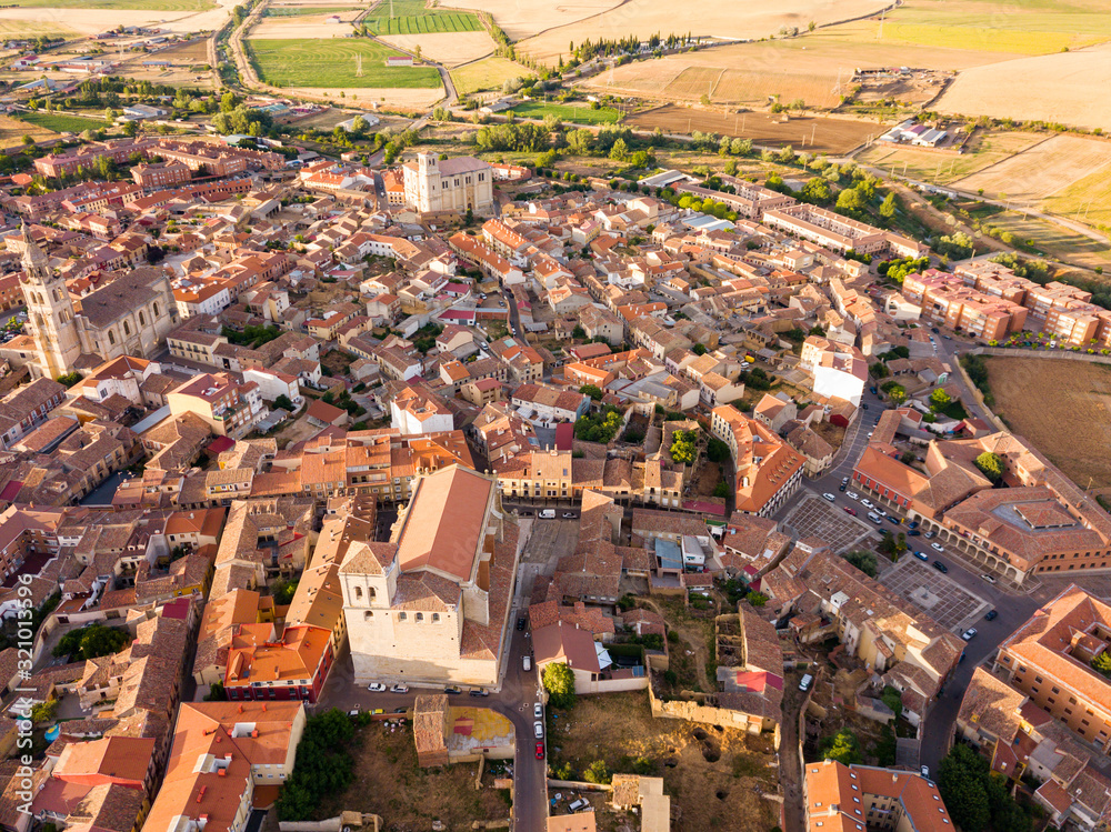 Aerial view on the Medina de Rioseco. Valladolid province. Castilla y Leon. Spain