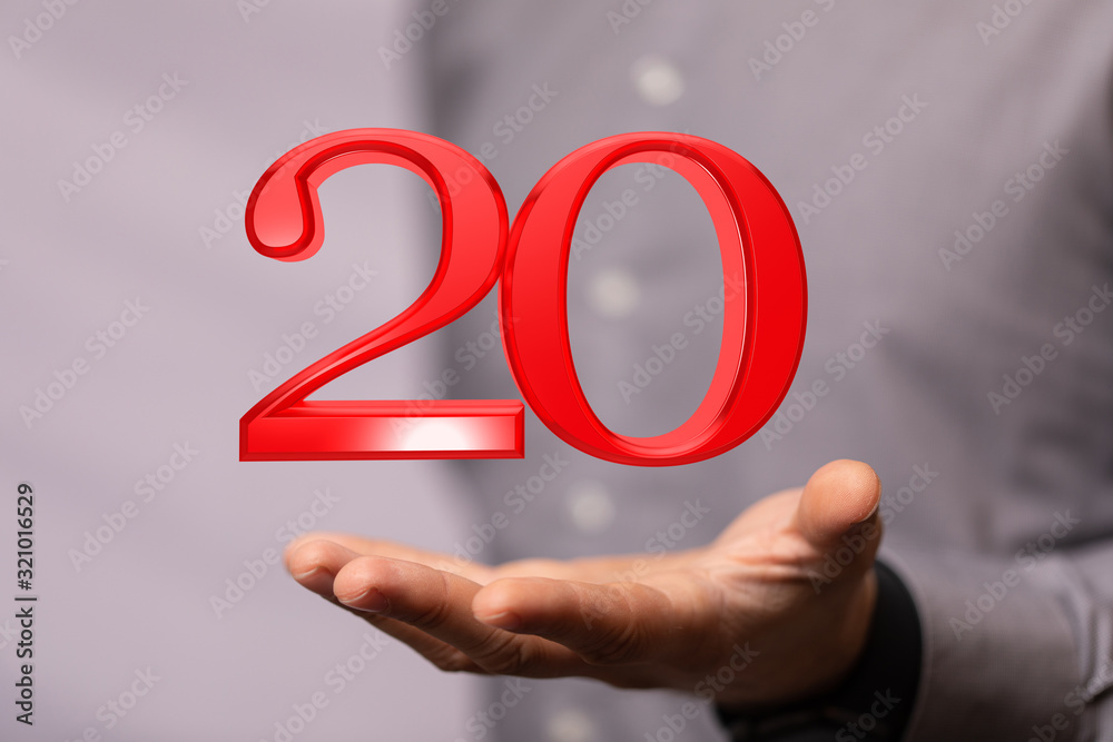 20 Digital number Years Anniversary 3d background. 20 Digital number Years Anniversary 3d background.