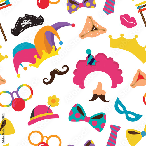 carnival seamless pattern. Vector background with carnival symbols , masks and costumes. pattern for party invitation, greeting card or banner