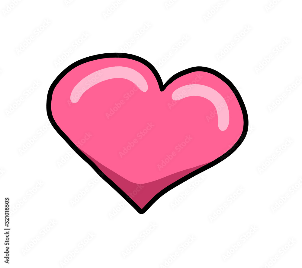 Cartoon Stylized Pink Heart