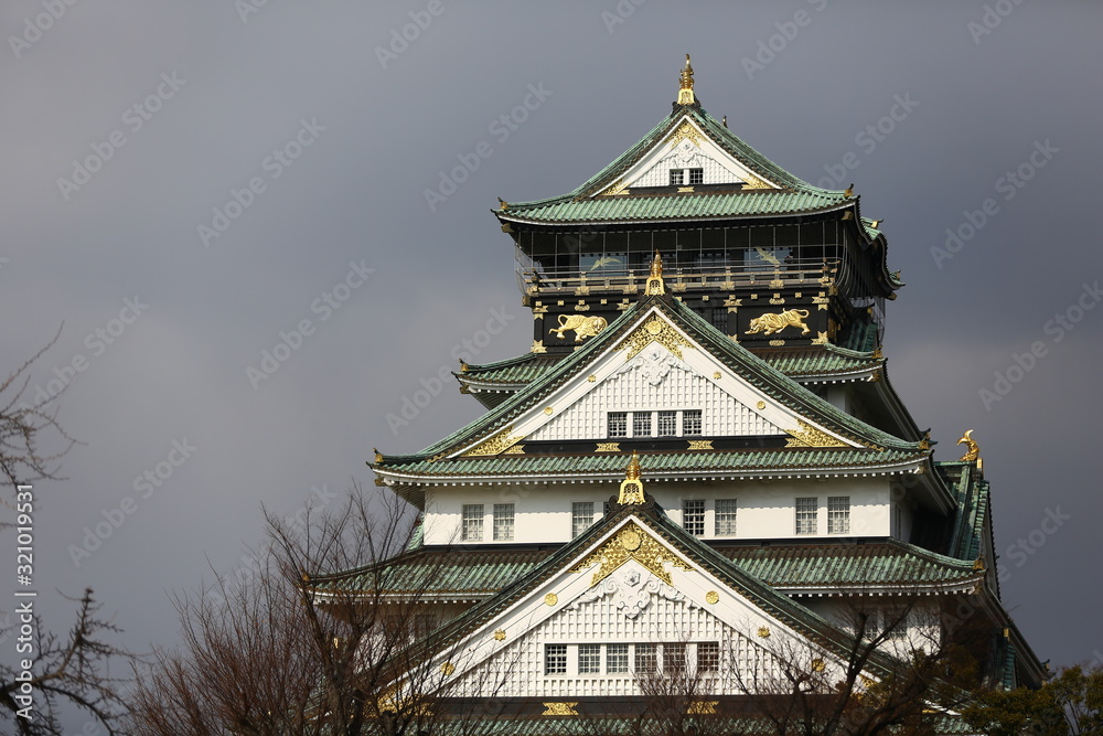The construction of Osaka Castle Japan The construction of Osaka Castle Japan