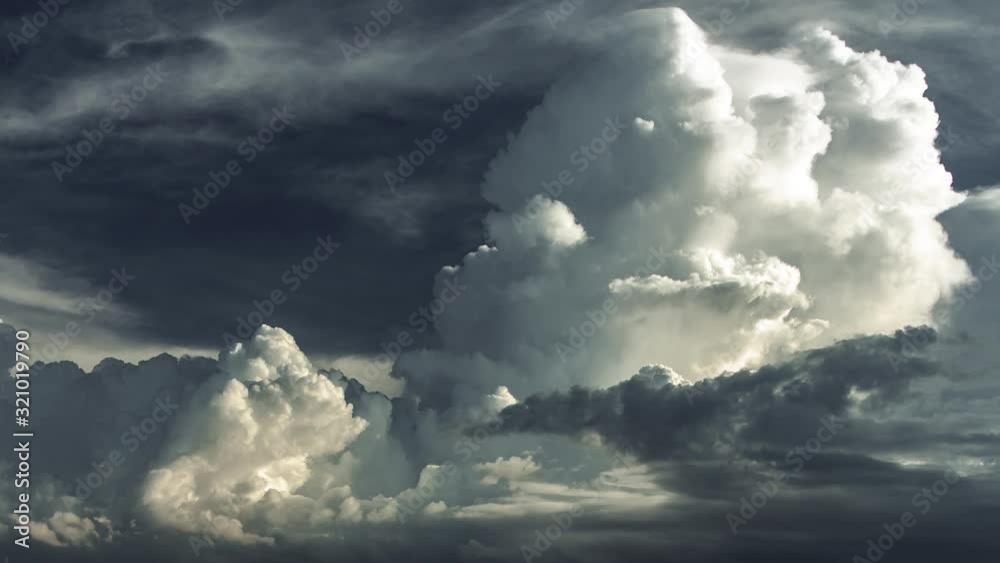 Timelapse photo rain clouds form in the evening, In the rainy season in Thailand