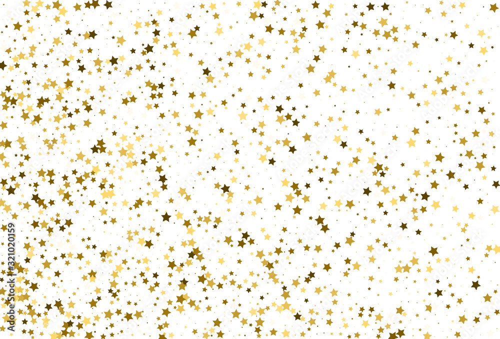 Gold stars confetti. Holiday party decor. Vector