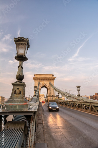 Chain Bridge On Sunset, Budapest, Hungary