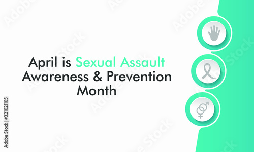 Vector illustration on the theme of Sexual Assault Awareness and prevention month of April.