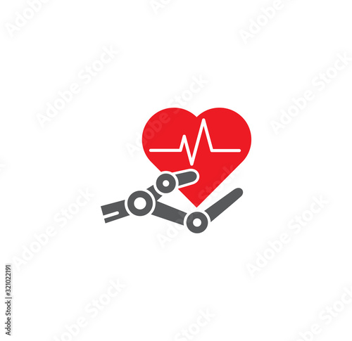 Robotic surgery related icon on background for graphic and web design. Creative illustration concept symbol for web or mobile app
