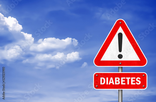 Diabetes - road sign information as illustration