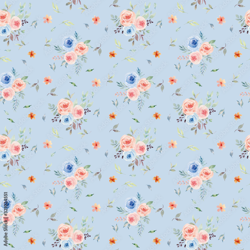 watercolor flowers seamless pattern. watercolor flowers seamless pattern.