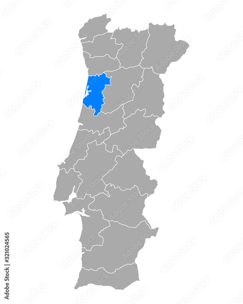 Karte von Aveiro in Portugal Karte von Aveiro in Portugal