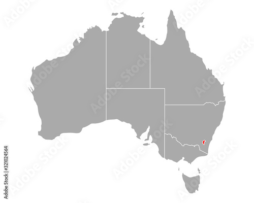 Karte von Australian Capital Territory in Australien