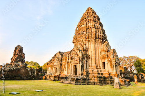 Beautiful photo of phimai thai ruins taken in thailand, Asia photo