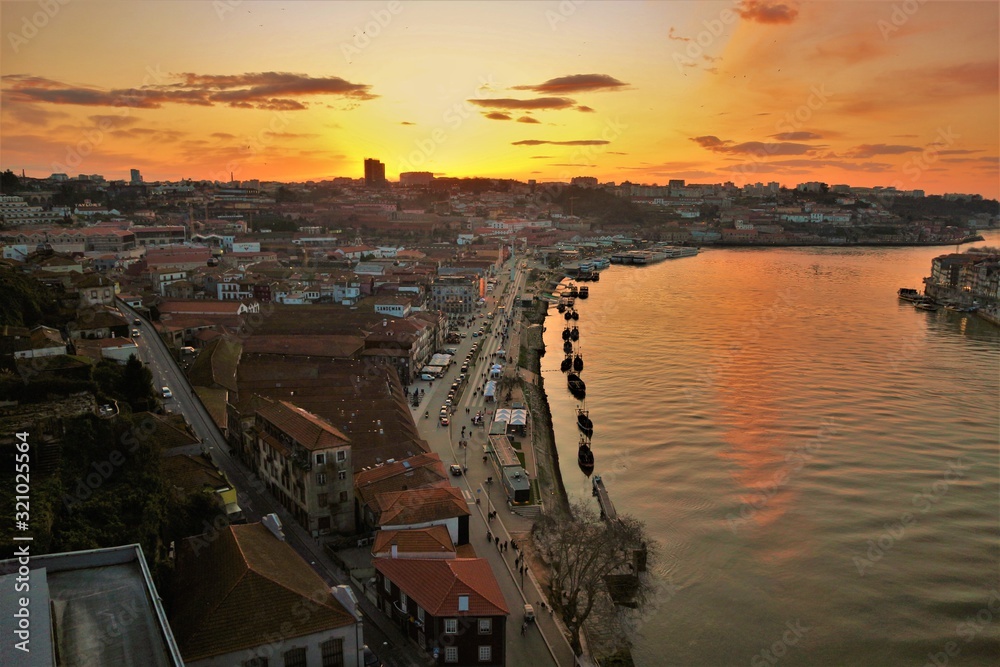 evening rooftop porto portugal river