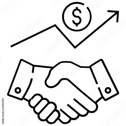Merger and Acquisition Shareholder Collobration Concept, Payment by cash transcations on white background