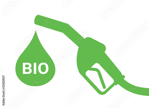 Biofuel - sustainable energy and fuel for ecological and bio  transportation. Vector illustration iolated on white