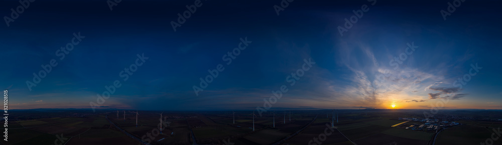 awsome colored sunset over woerrstadt in germany