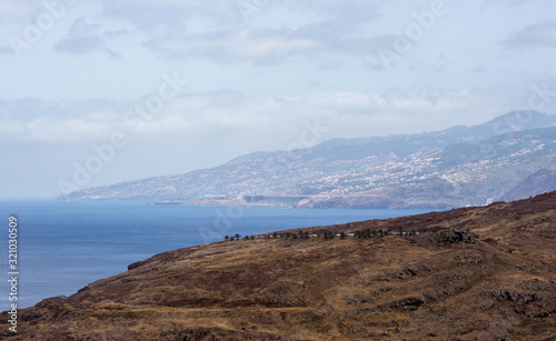 View Ponta sao lourenco madeira east point hiking path stormy sea weather outdoor landscape concept