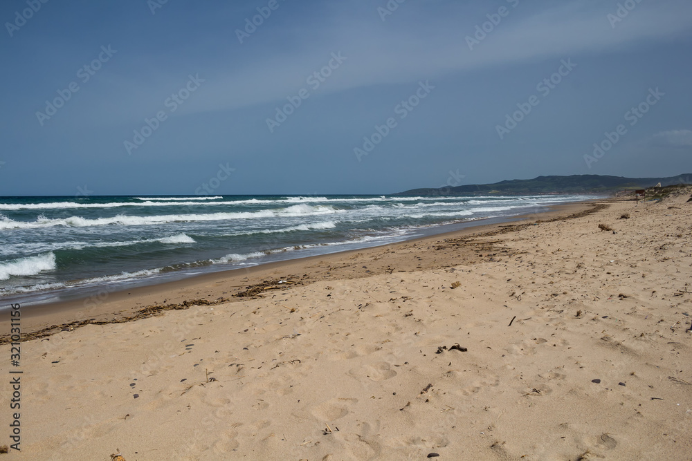 Sandy beach in the north of Sardinia, Italy