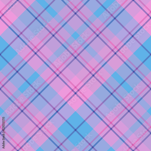Seamless pattern in lovely pink, blue and purple colors colors for plaid, fabric, textile, clothes, tablecloth and other things. Vector image. 2