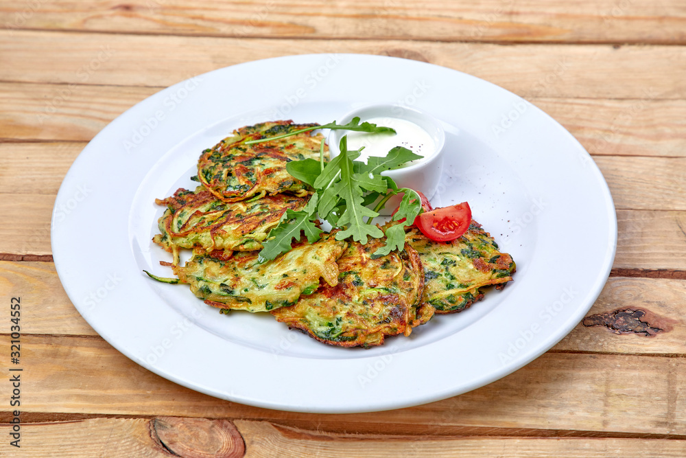 pancakes with zucchini and herbs