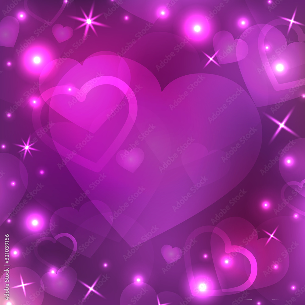 Happy Valentine's day Greeting Card with Hearts and space for text. Vector Background