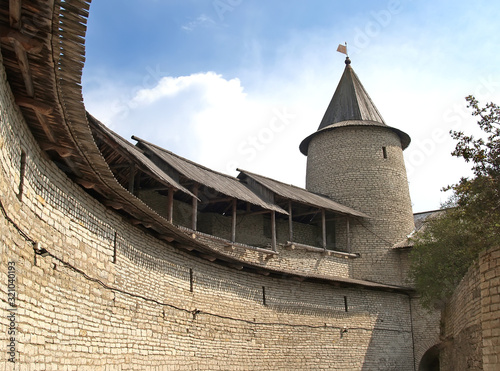 PSKOV, RUSSIA. Zahab and Clock Tower of the Pskov Krom (Kremlin) photo