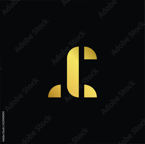 Outstanding professional elegant trendy awesome artistic black and gold color JC CJ initial based Alphabet icon logo.
