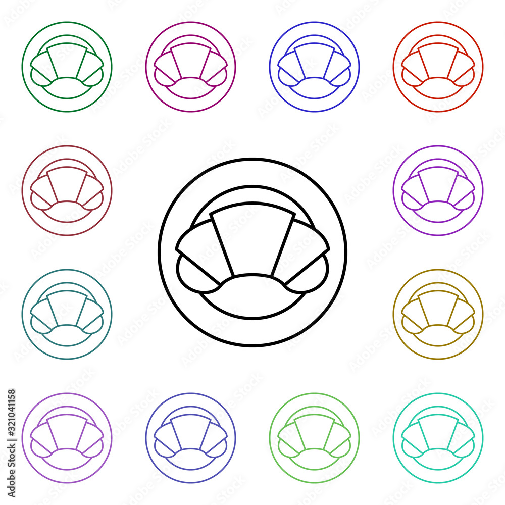 Food, croissant multi color style icon. Simple thin line, outline vector of food and drink icons for ui and ux, website or mobile application Food, croissant multi color style icon. Simple thin line, outline vector of food and drink icons for ui and ux, website or mobile application