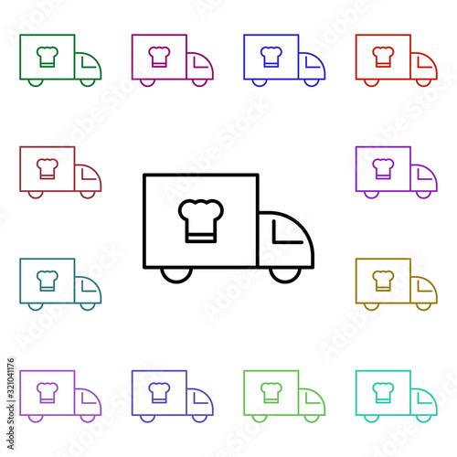 Food, delivery multi color style icon. Simple thin line, outline vector of food and drink icons for ui and ux, website or mobile application