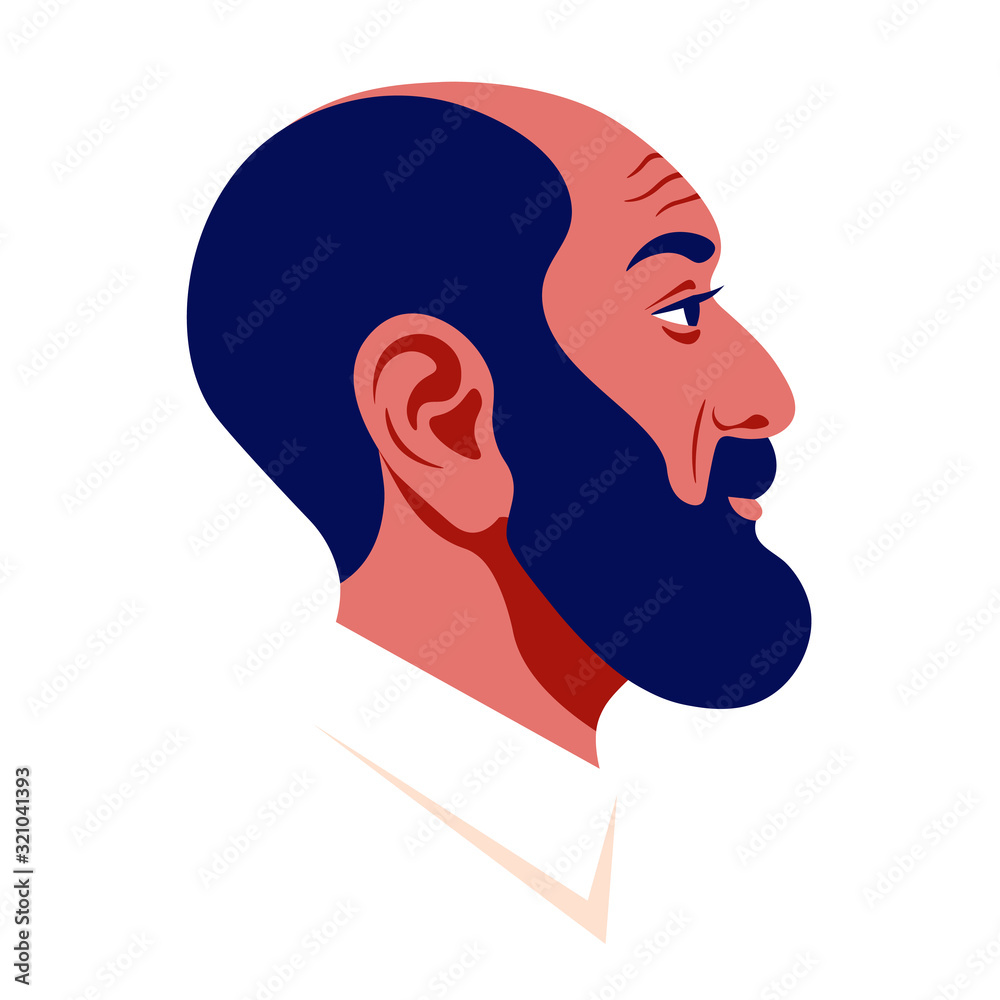 Face of man with beard. Avatar icon illustration. Businessman show thumb up  Stock Photo - Alamy