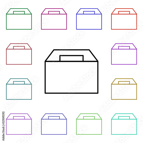 Food, lunch box multi color style icon. Simple thin line, outline vector of food and drink icons for ui and ux, website or mobile application