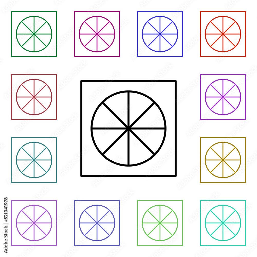 Pizza, food multi color style icon. Simple thin line, outline vector of food and drink icons for ui and ux, website or mobile application Pizza, food multi color style icon. Simple thin line, outline vector of food and drink icons for ui and ux, website or mobile application