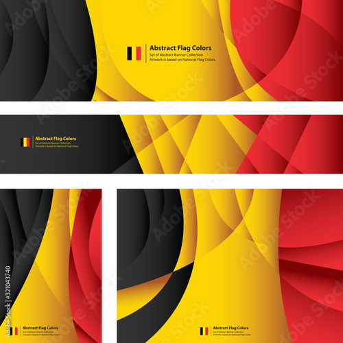 Abstract Belgium Flag, Flag Banner Collection (Vector Art)