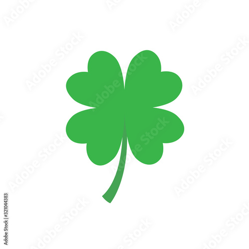 Four leaf clover icon in flat style