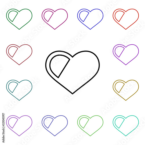 Heart surgery multi color style icon. Simple thin line, outline vector of heartbeat icons for ui and ux, website or mobile application