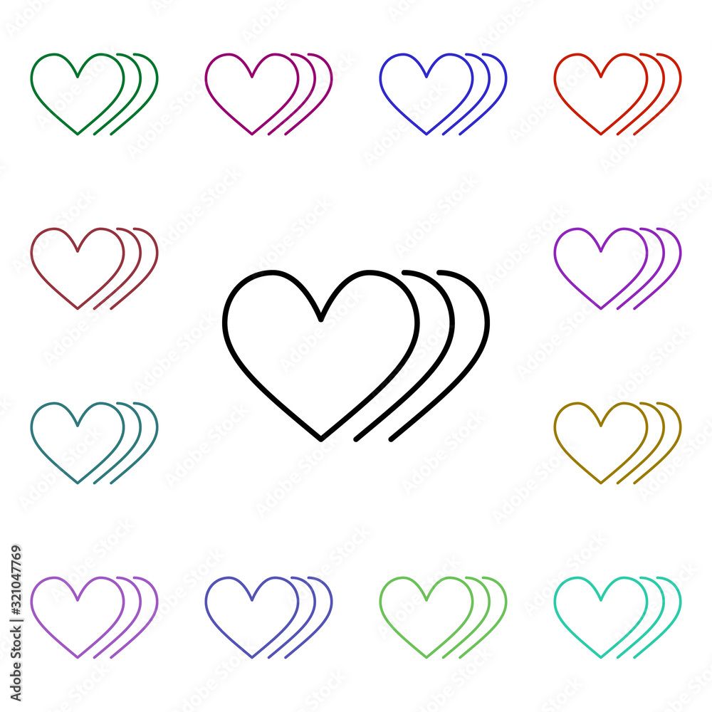 Heart movement multi color style icon. Simple thin line, outline vector of heartbeat icons for ui and ux, website or mobile application Heart movement multi color style icon. Simple thin line, outline vector of heartbeat icons for ui and ux, website or mobile application