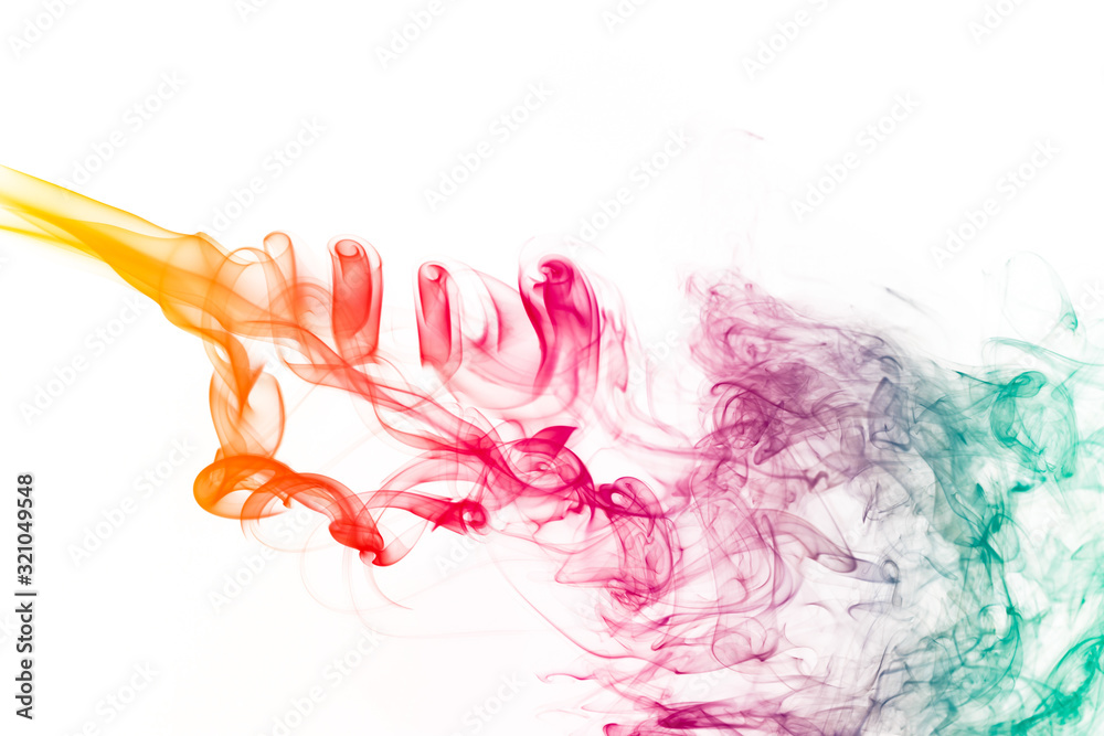Fototapeta premium Colored smoke on white background