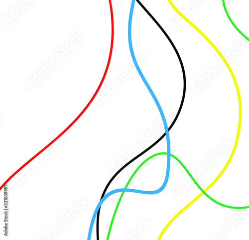 Multicolored lines, design template with colorful waves. Vector illustration. Background using for cards, wallpapers, scrapbooking, print.