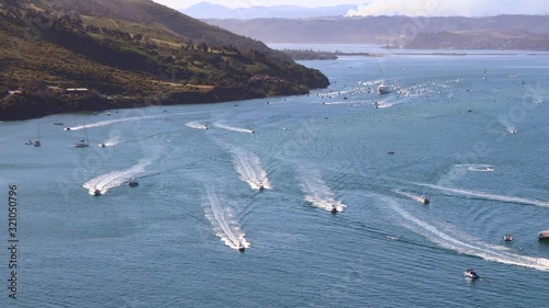 Heavy marine traffic on the day MV Katharine yacht departs Knysna port photo