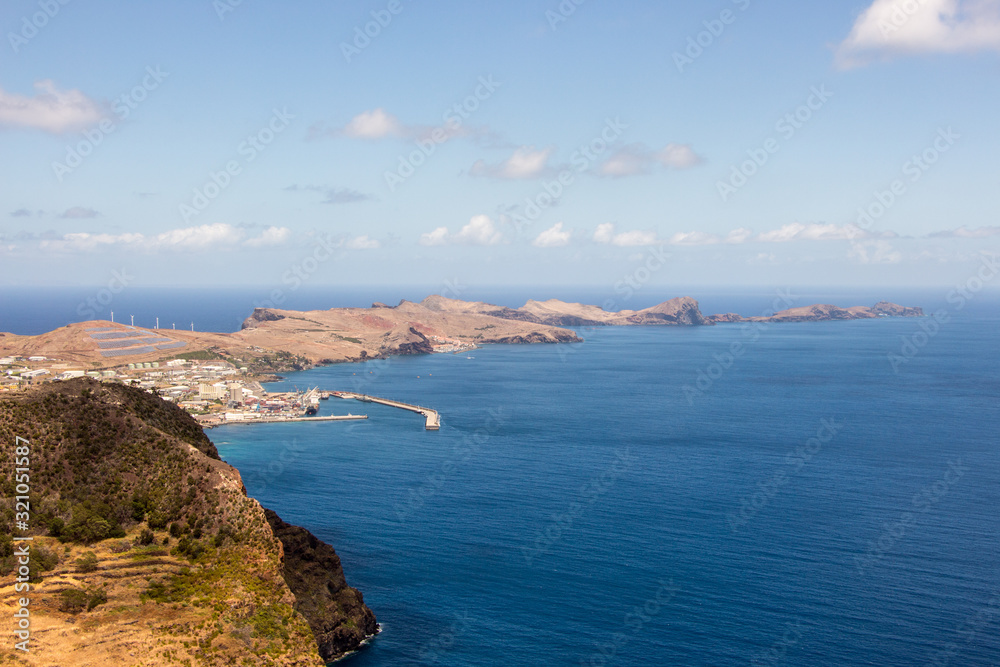 View Ponta sao lourenco madeira east point hiking path stormy sea weather outdoor landscape concept