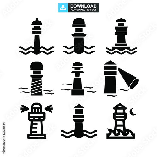 lighthouse icon or logo isolated sign symbol vector illustration - high quality black style vector icons
